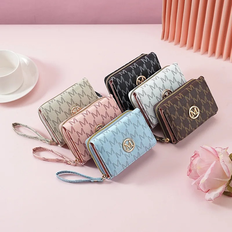 Women Shoes Zipper - Threefold Zipper Wallet with Letter Pattern,