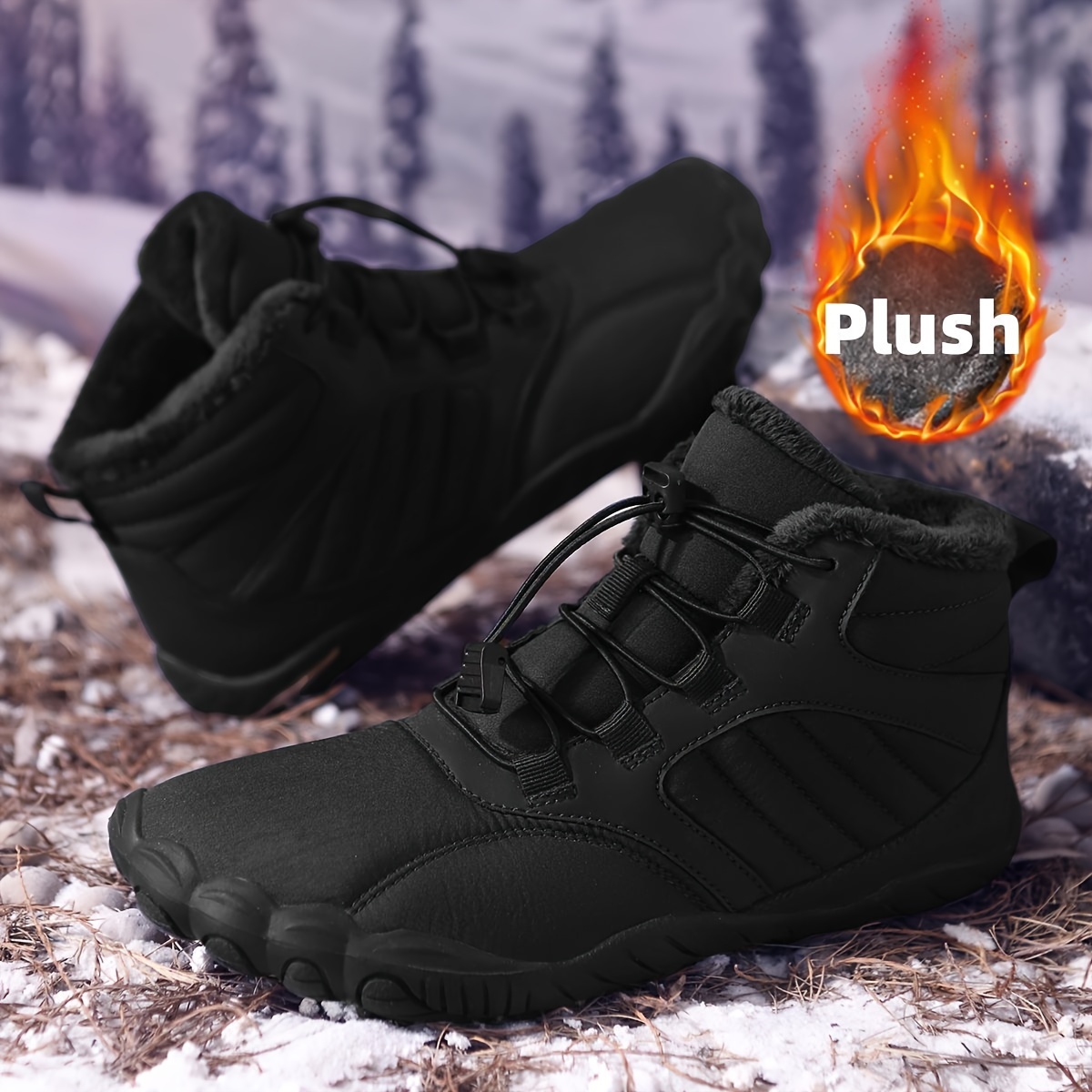 Women'S Shoes Wide Width - Unisex Winter Fleece Lined Barefoot Snow