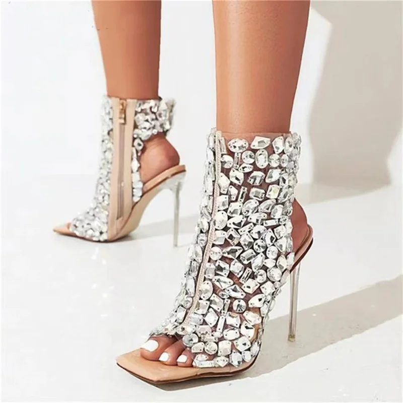 Women Shoes Zipper - SLSHLYJ Design 2026 New Crystal/rivet Zipper