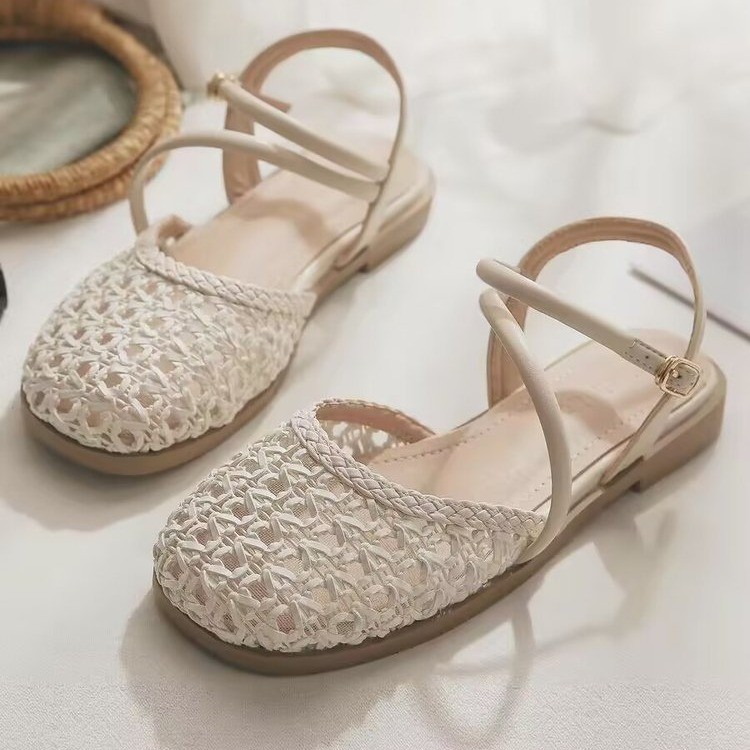 Square Toe Mule - French-style Closed-toe Sandals for Women, Summer