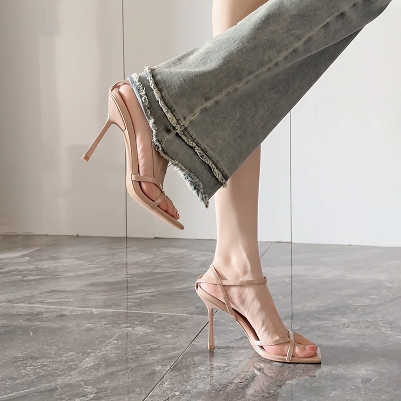 Strappy Heeled Sandals - Stiletto Sandals Women Xia One Word