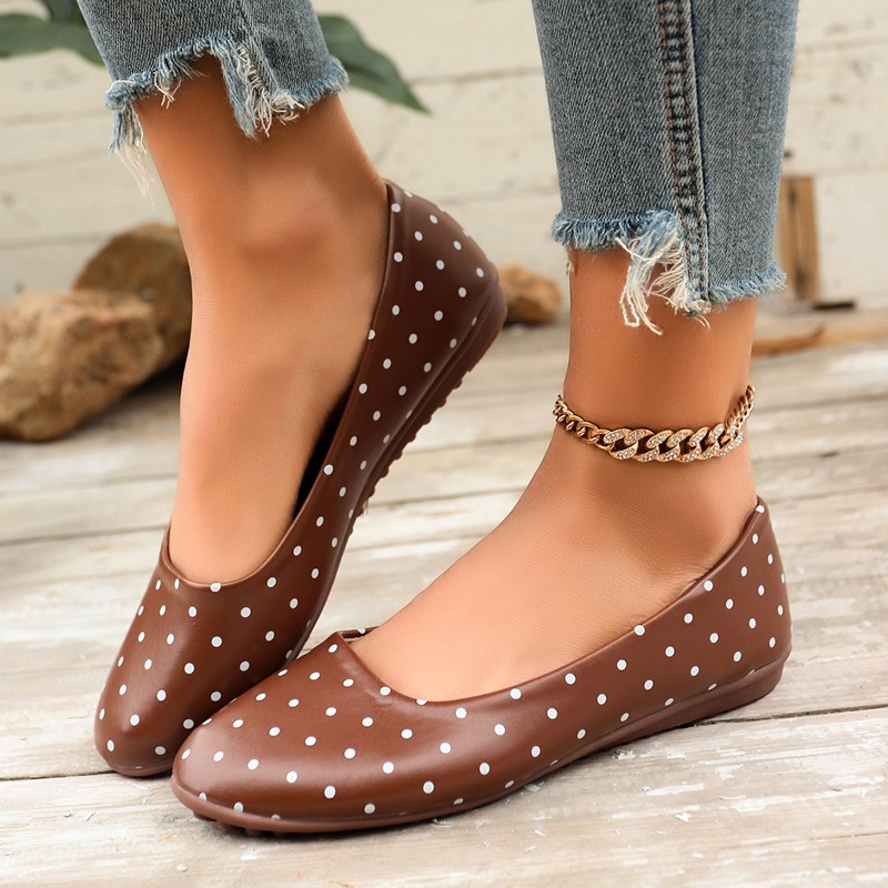 Ladies White Polka Dot Flats R - Loafer Flat Women review and price
