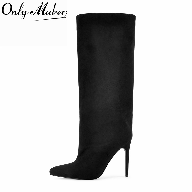Onlymaker Black Faux Suede Kne - Women'S Shoes Wide Width review and price