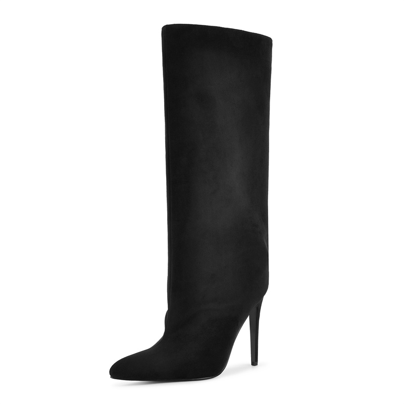 Onlymaker Black Faux Suede Kne - Women'S Shoes Wide Width review and price