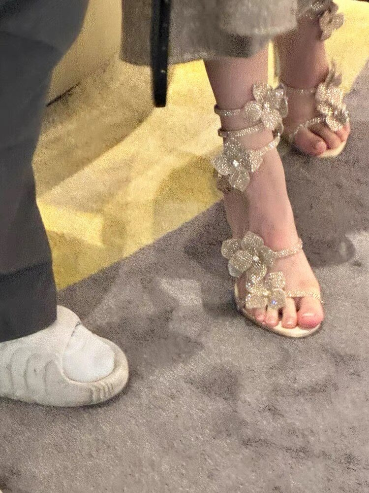 Women's 3D Floral Applique Str - Strappy Heeled Sandals review and price