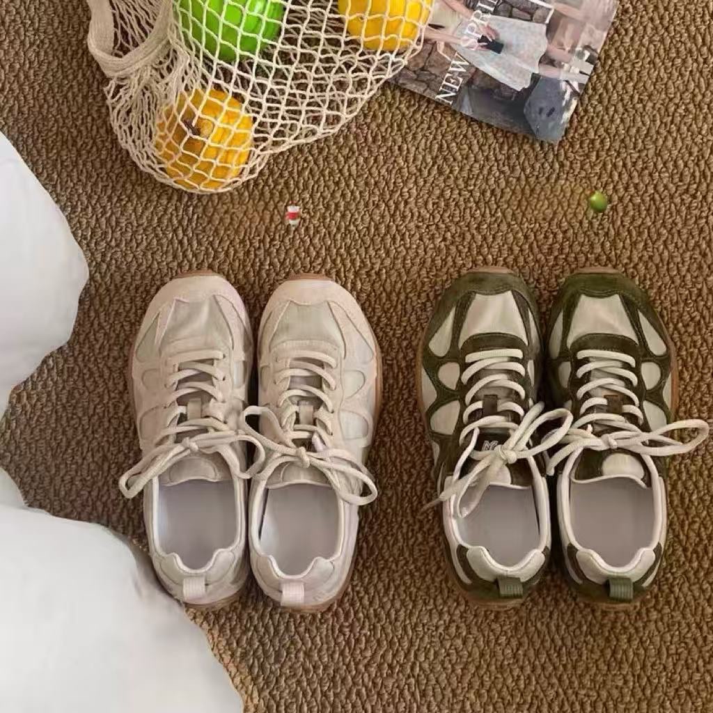 Vintage Patchwork Lace Up Snea - Women'S Shoes Casual Sneakers review and price
