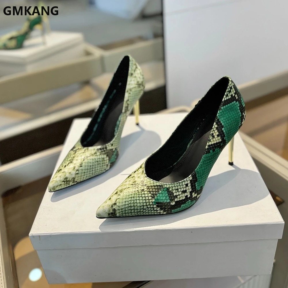 Women Snake Print Pointed Toe  - Court Heel Pointed review and price