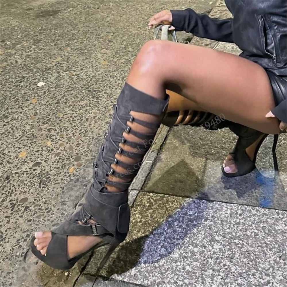 Gladiator Hollow Belt Buckle K - Women Shoes Zipper review and price