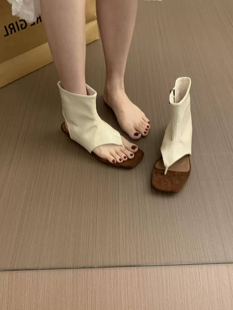 2026 French Retro Brown Short  - Women Shoes Zipper review and price