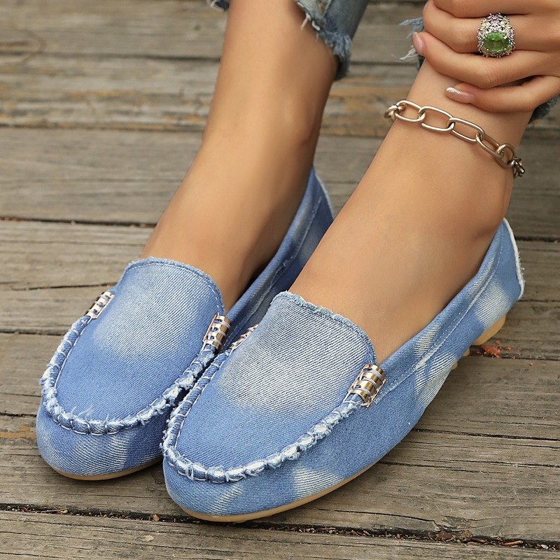 Fashion Light Blue Denim Mocca - Loafer Flat Women review and price