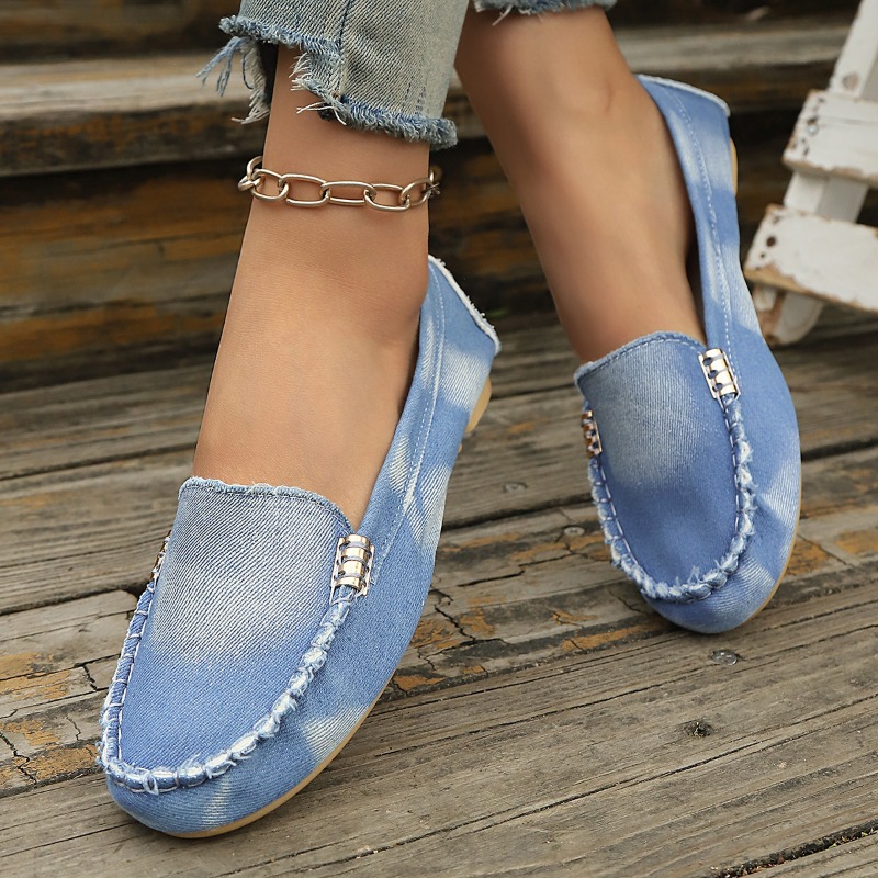 Fashion Light Blue Denim Mocca - Loafer Flat Women review and price