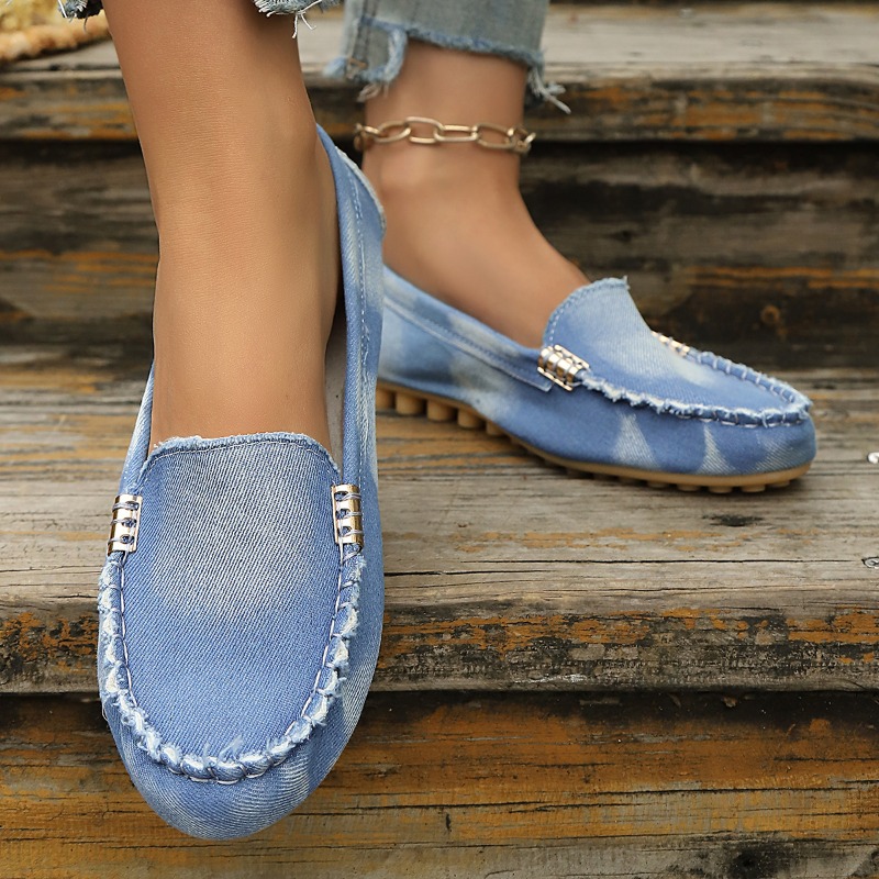 Fashion Light Blue Denim Mocca - Loafer Flat Women review and price