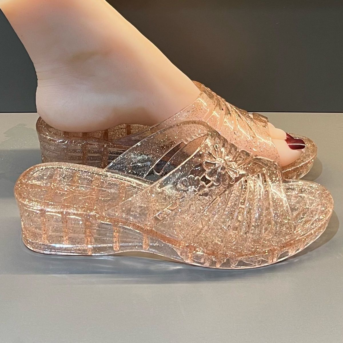 WFashion Purple Glitter Jelly  - Women Shoes Mules review and price