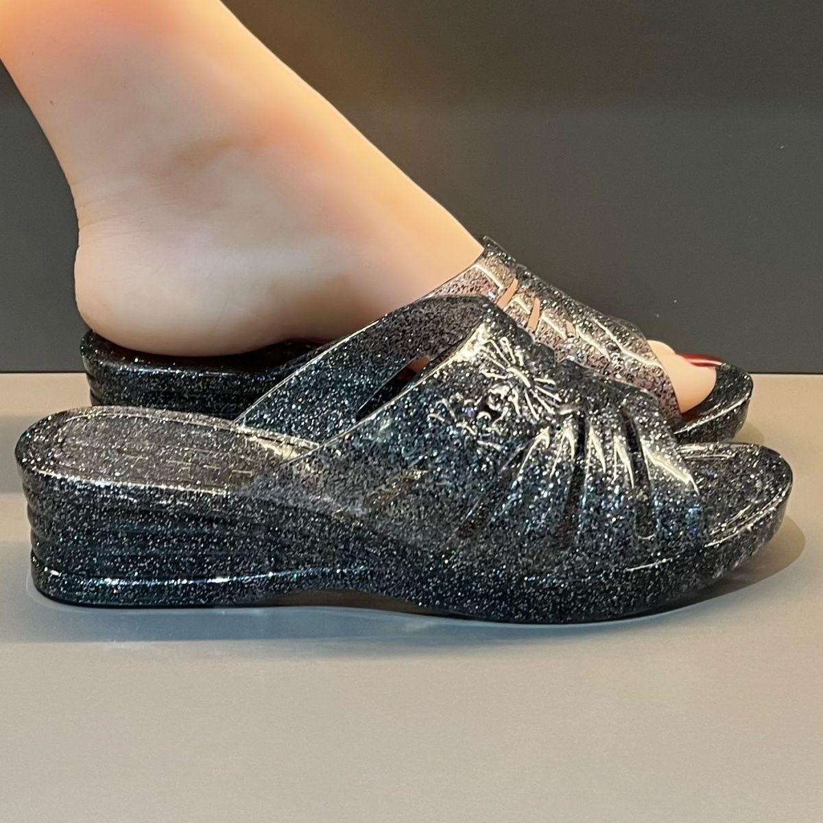 WFashion Purple Glitter Jelly  - Women Shoes Mules review and price