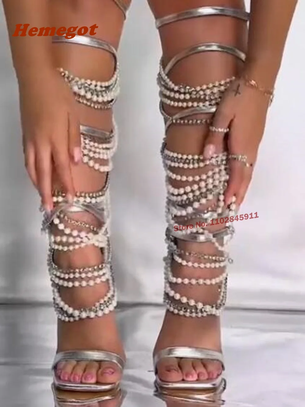 Pearl Metal Chain Sandals Tass - Women Shoes Zipper review and price