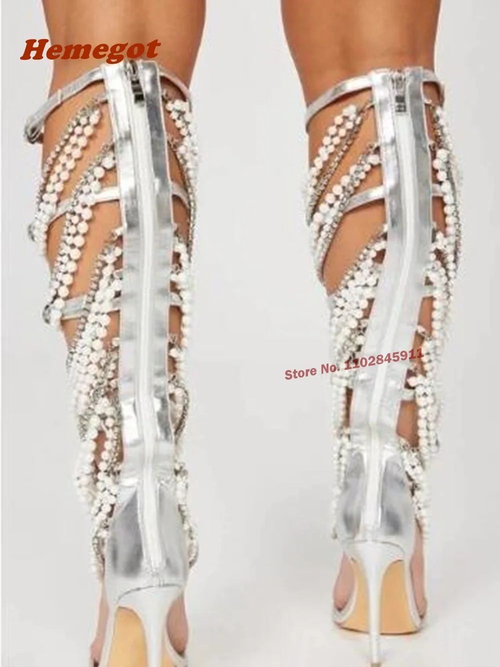 Pearl Metal Chain Sandals Tass - Women Shoes Zipper review and price